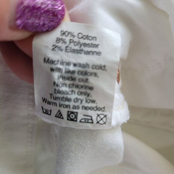 J Crew Monroe Crop Skinny Stretch Jeans Womens Size 28/30 White Preppy G1975 - Picture 7 of 7